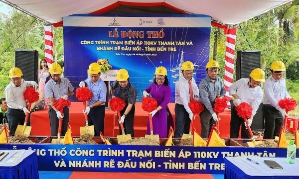 Động thổ trạm biến áp và nhánh rẽ đấu nối tại Bến Tre